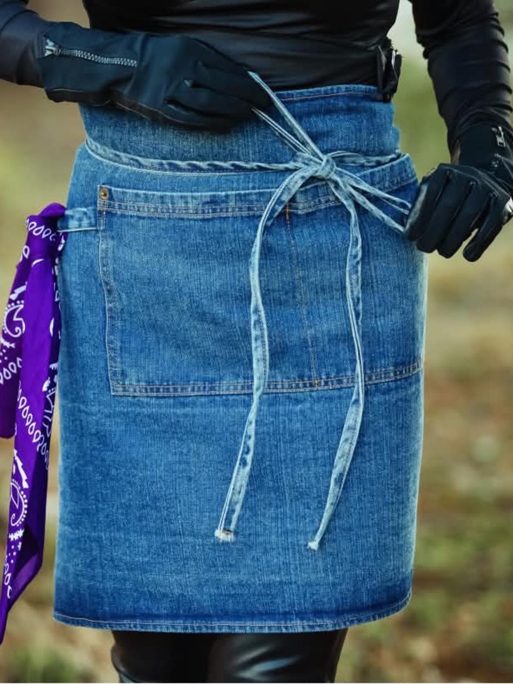 Women's Denim Wrap Waist Apron